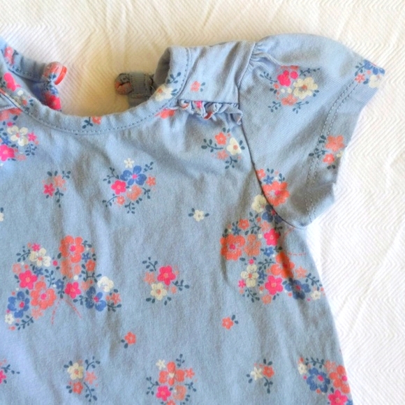 george floral butterfly ruffle t-shirt 0-3 months baby girl - Picture 2 of 6